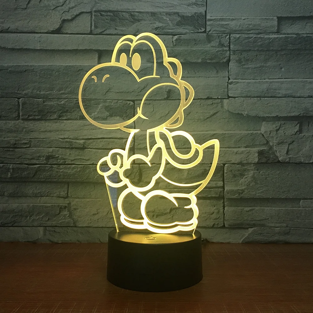  Yoshi 3D LED USB Lamp Cartoon Game Figure Super Mario Acrylic Novelty Christmas Lighting Gift RGB T - 32948070483