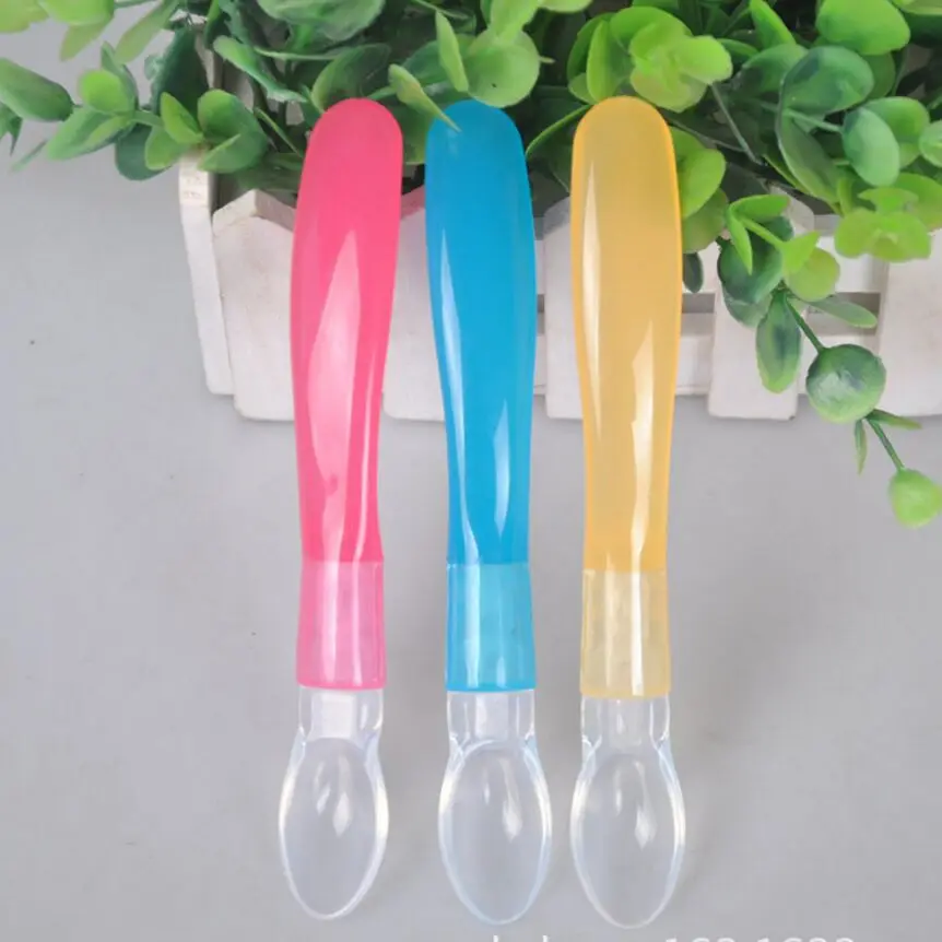 baby spoons feeding dishes Tableware for children flatware cutlery colher spoon silicone tools-Elbow-Spoon Feeding Practical