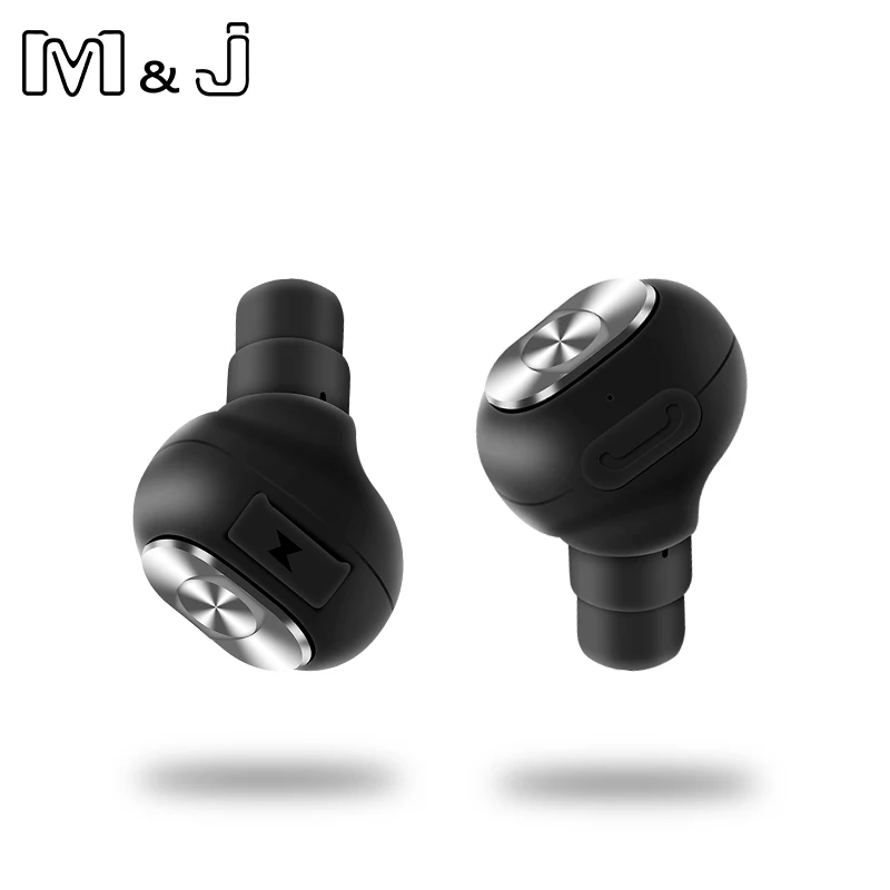 M J Capsule Wireless TWS Earbuds Bluetooth Earphone Headset with Mic Deep Bass Stereo Sound Sport Earphone For Samsung Iphone