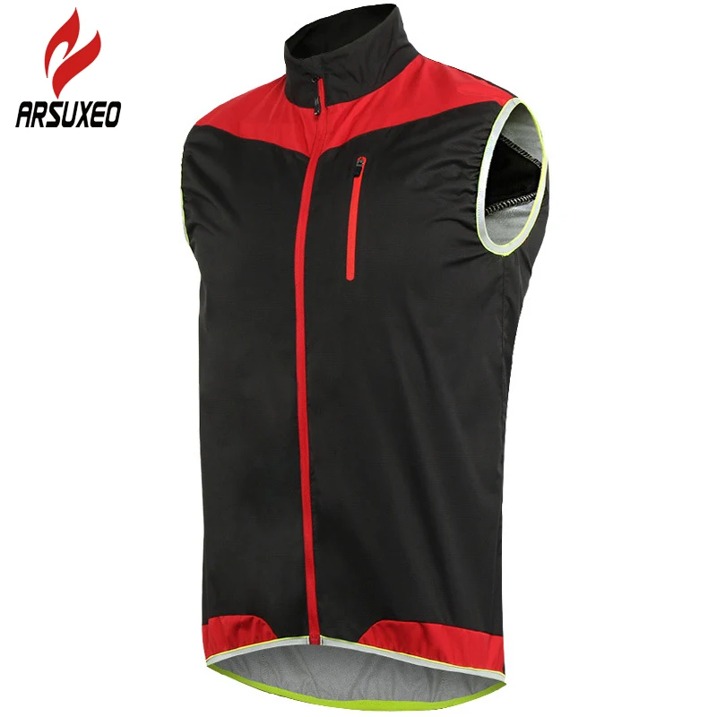 ARSUXEO Cycling Vest Men 2017 Outdoor MTB Reflective Vest Sleeveless