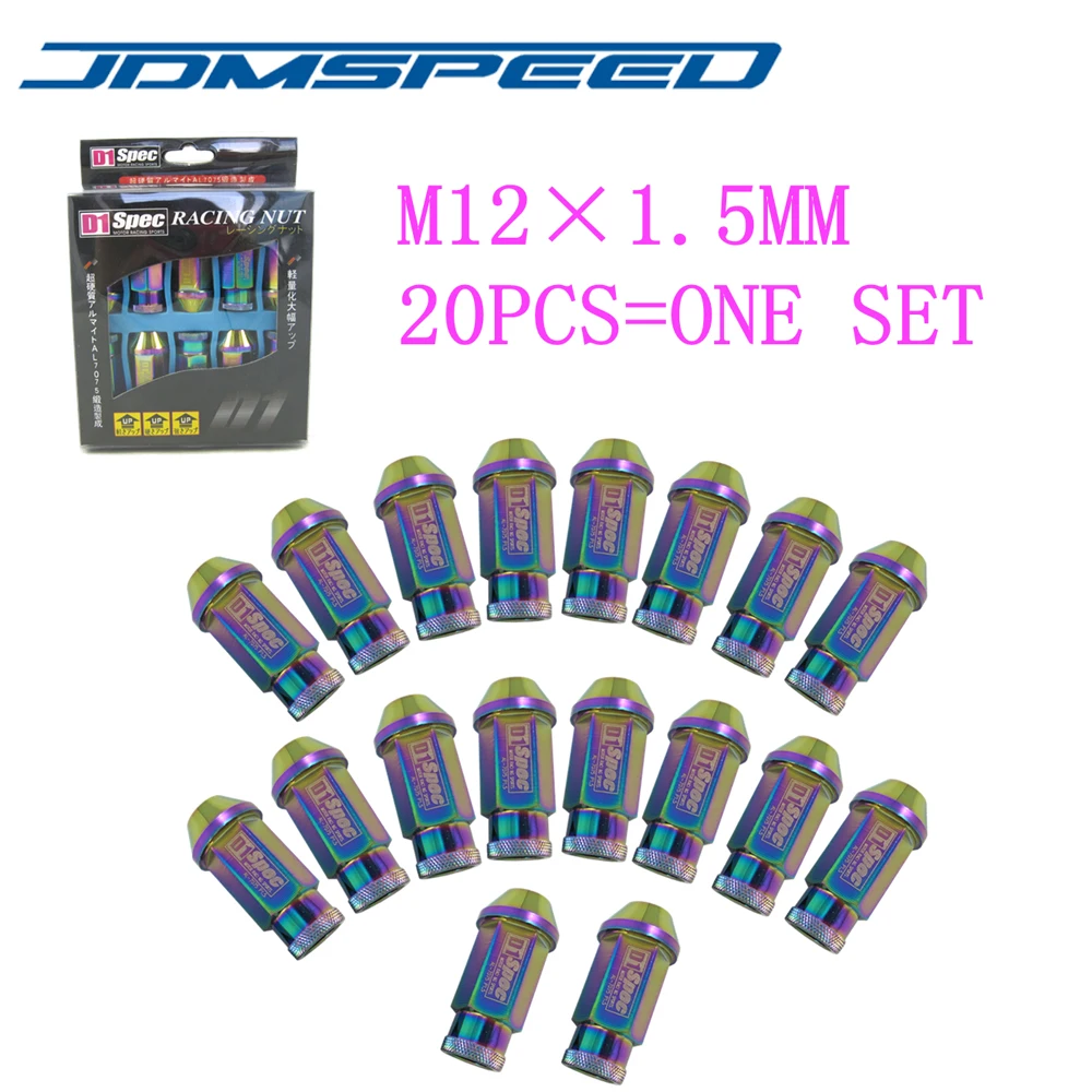 Xpower 20 шт./компл. NEO CHROME универсальные D1 SPEC JDM гоночные гайки m12x1.5мм для HONDA TOYOTA FORD|racing