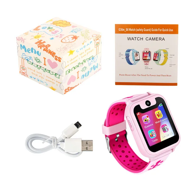 LIGE новые детские часы Детские умные часы LBS базовая станция позиционирование анти-потеря SOS Вызов светодиодный цветной сенсорный экран детские часы+ коробка - Цвет: Pink