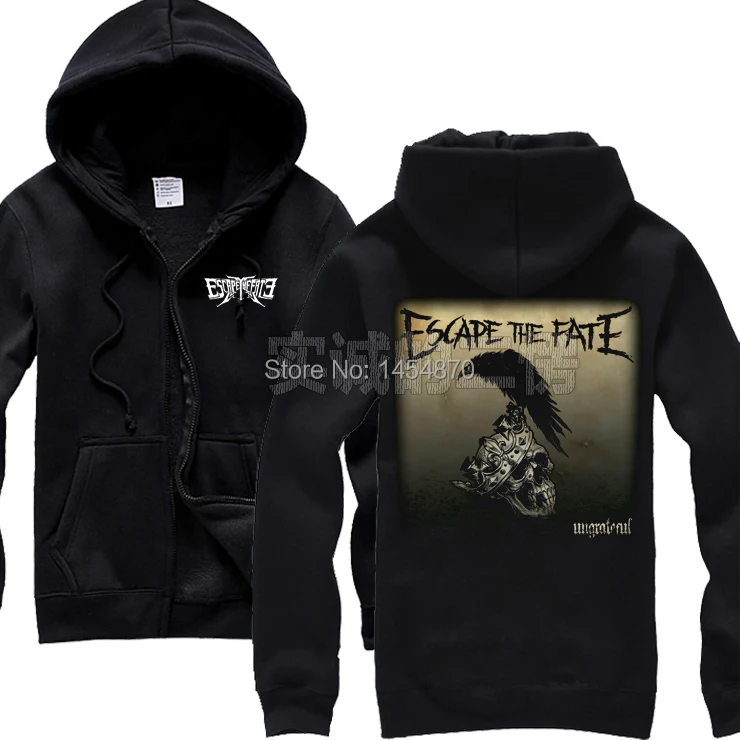 

11 designs Harajuku Crow Escape The Fate Cotton Rock hoodies Skull king ring punk heavy metal sudadera tracksuit brand clothing