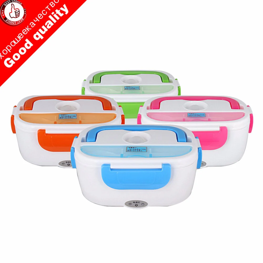 

220V Portable Electric Heating Lunch Box Food-Grade Food Container Food Warmer For Kids 4 Buckles Dinnerware Sets