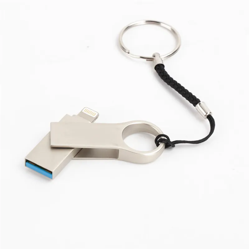 USB флеш накопитель 2 0 с металлическим разъемом OTG 16 ГБ 32 64 128 карта памяти для iPhone X 8