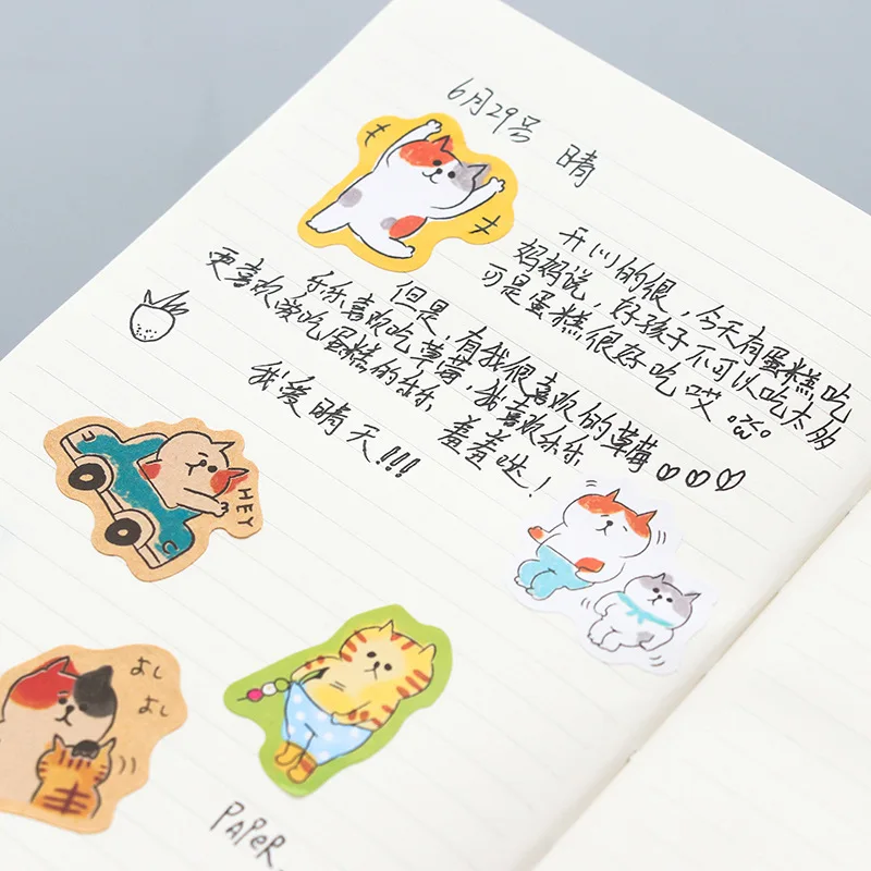 Creative cartoon Kawaii Animal cat Decorative PVC Stickers Scrapbooking Stick Label Diary Stationery Album Stickers