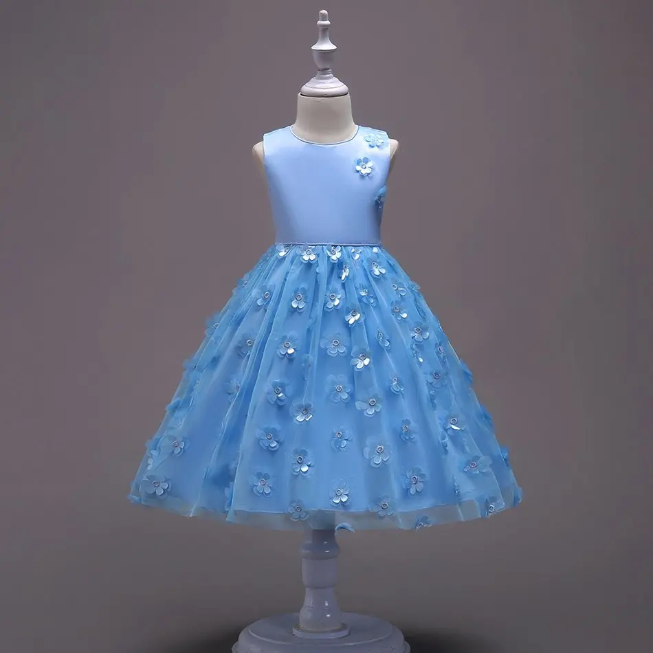 Girls Flower Summer Princess Party Dress (13)