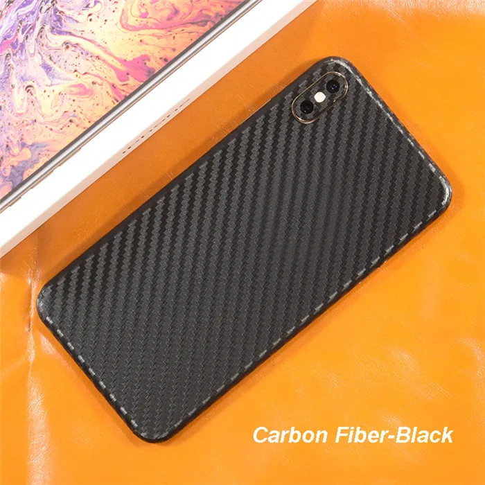 3D карбоновая пленка для телефона наклейка для iPhone XS MAX XR X 8 Plus 7 6 6S Plus прозрачная задняя наклейка - Цвет: Carbon Fiber Black