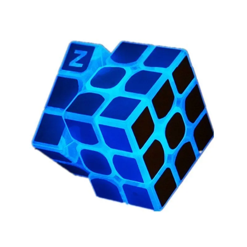 Zcube 3x3x3 56 см Профессиональный Магический кубик голубой светильник Прозрачный светящийся соревновательный скоростной пазл Обучающие кубики для детей