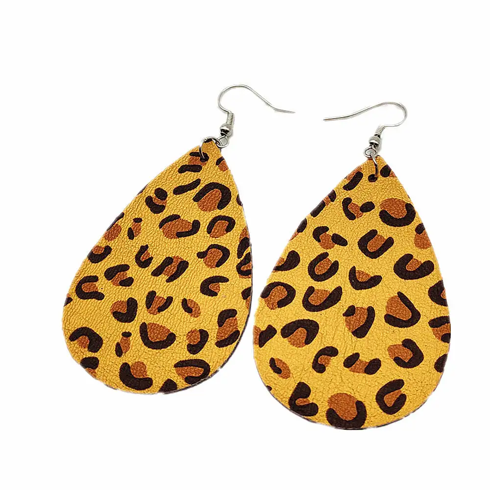 Женские ювелирные изделия, кожаные серьги в форме листьев, серьги-капли, серьги с леопардовым принтом, женские вечерние серьги, подарок P8 - Окраска металла: A627