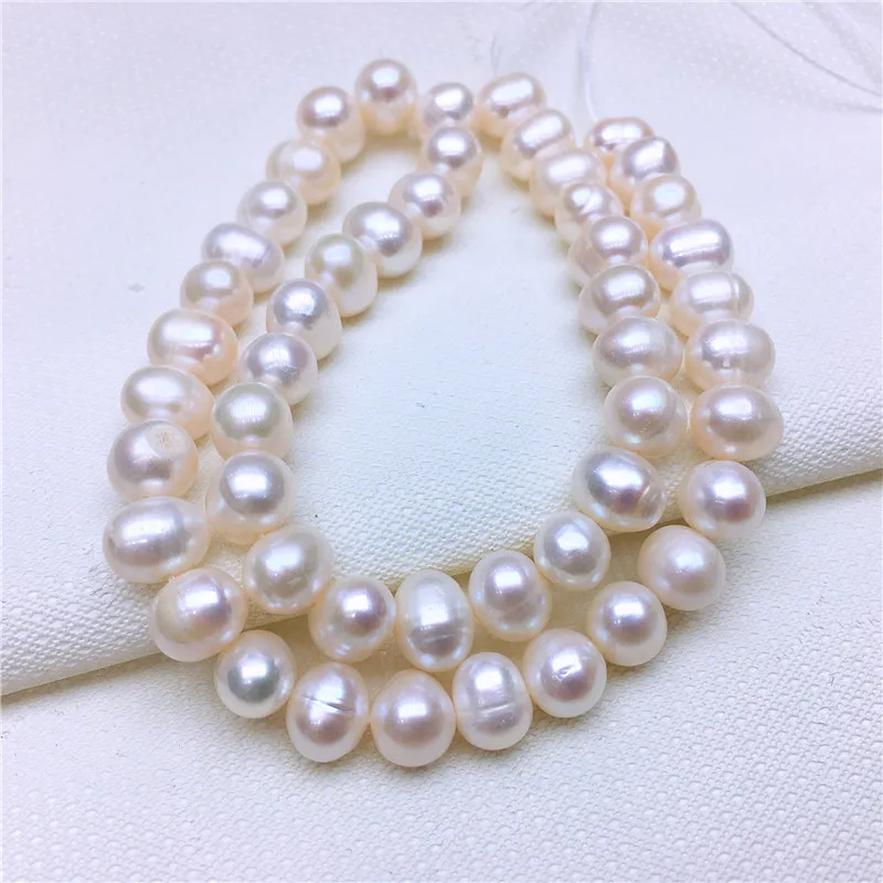 

Free Shipping 7-8mm Pretty Natural White Freshwater Pearl Nearly Round DIY Gems Loose Beads Strand 35.5cm Jewelry Making