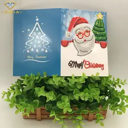 YIKELA рождественские открытки алмазов картина частично кольцевой Кристалл изображение Стразы мультфильм Санта Клаус 3D алмаз живопись