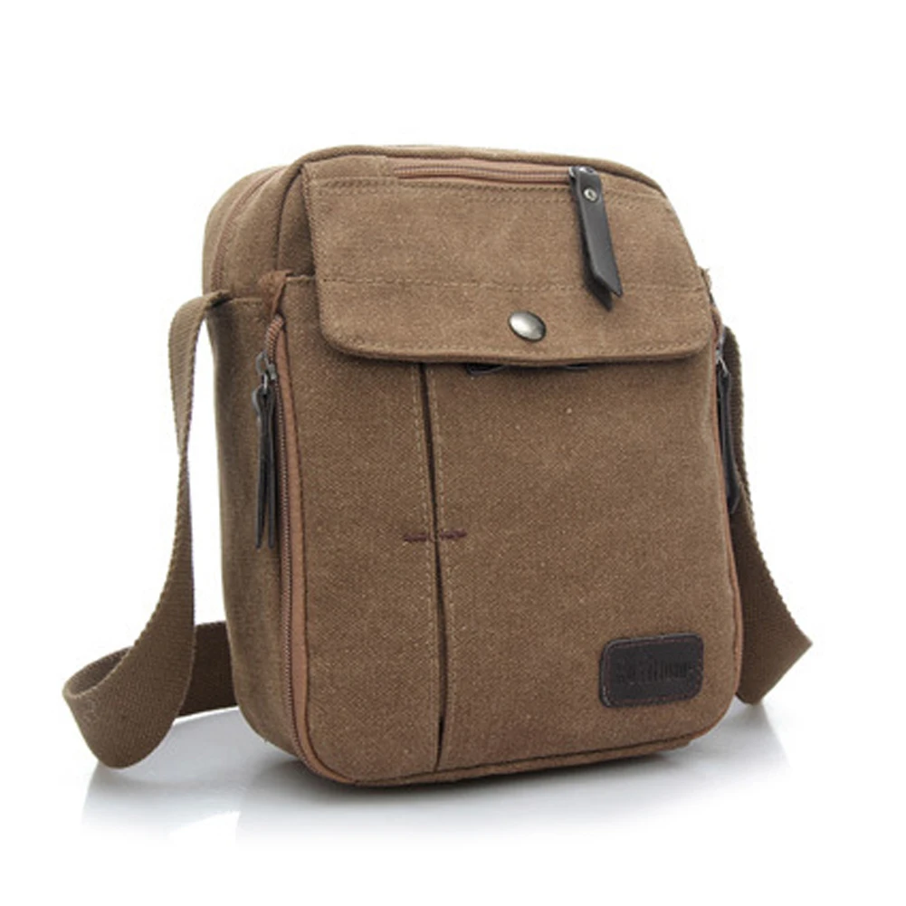 

FGGS-ruyihuang Men's Vintage Canvas Shoulder Messenger Travel Bag Satchel black