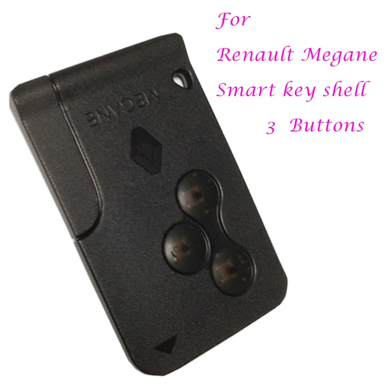 

For renault Megane 3 buttons smart key shell Megane car key covers with smart emergency key,2pcs/lot,Free Shipping