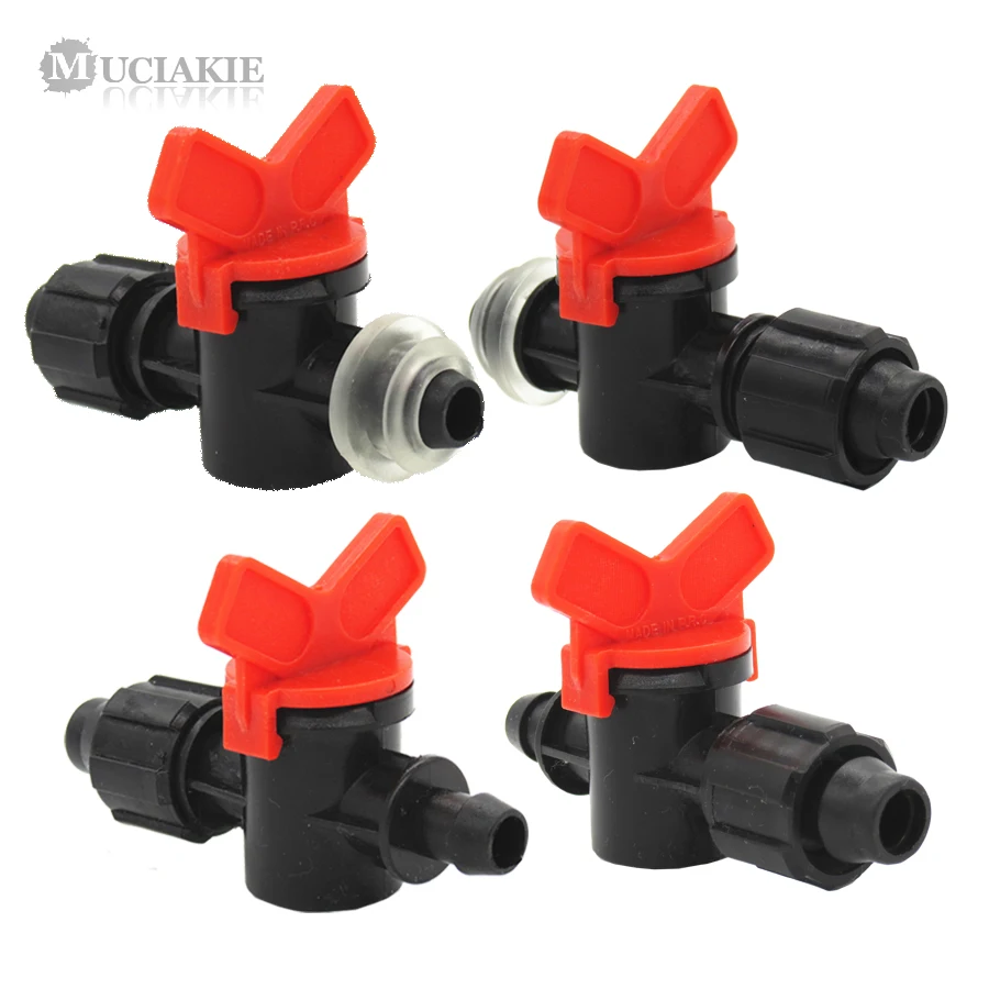 

MUCIAKIE 1PC DN16 Lock Switch Valve Connect Drip Tape 5/8'' Loc x to Connect 8mm 15mm PVC PE Hose Pipe Coupling Water Connector