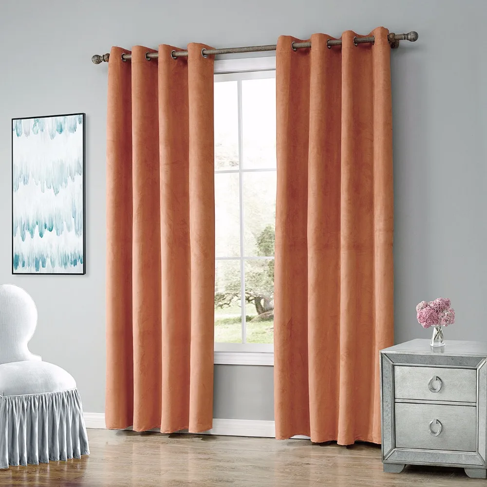 black curtains