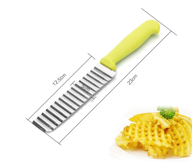 1 шт. волнистый нож из нержавеющей стали нож для резки картофеля гофрированный нож фри чипсы резак слайсер инструменты для приготовления пищи