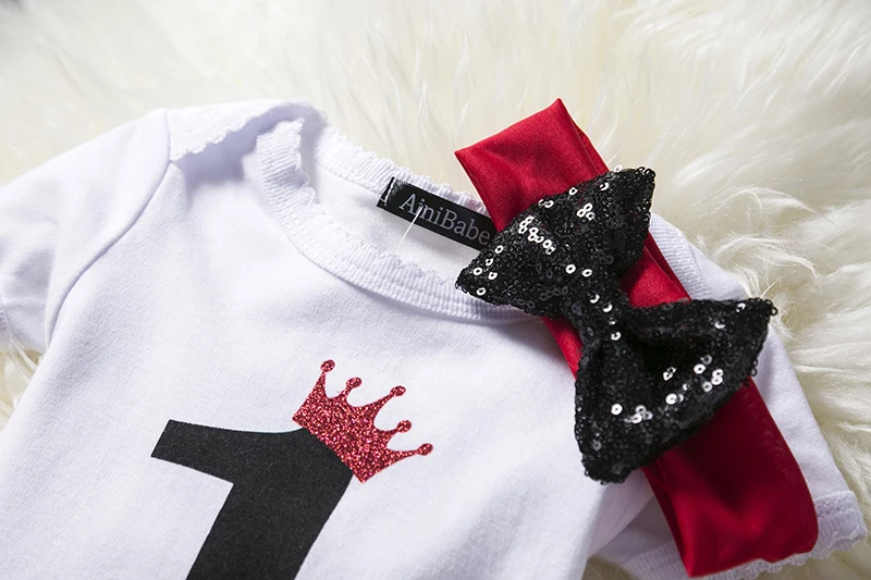 Хлопковые комплекты одежды для новорожденных девочек Единорог комбинезон Красочные юбки-пачки повязка на голову Одежда для младенцев 1 год 1 день рождения