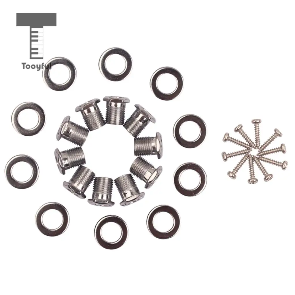 Tooyful 10 компл. Шестигранная Резьбовая втулка и наконечники и крепежные винты для укулеле гитары Тюнинг Peg тюнер машинные головки