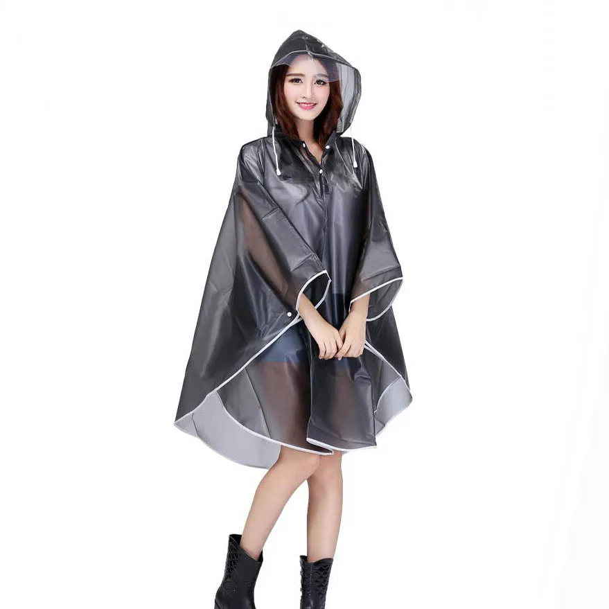 Fashion-Women-waterproof-Plastic-Thick-hooded-bike-raincoat-ponchos ...