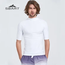 SBART белая мужская рубашка для плавания из лайкры с коротким рукавом, однотонная быстросохнущая Мужская одежда для дайвинга