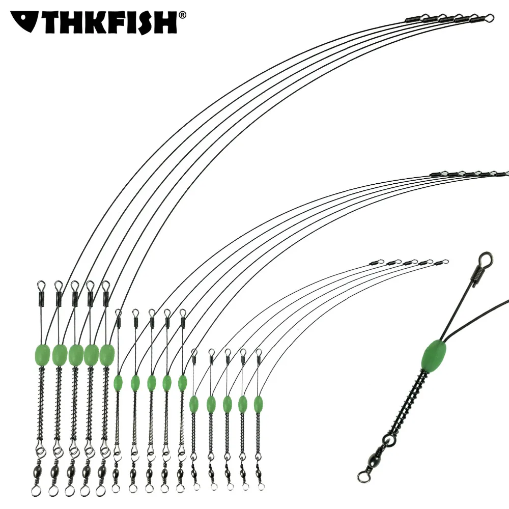 THKFISH Fishing Rigs Leaders, 10Pcs Saltwater 32cm 12cm Stainless steel
