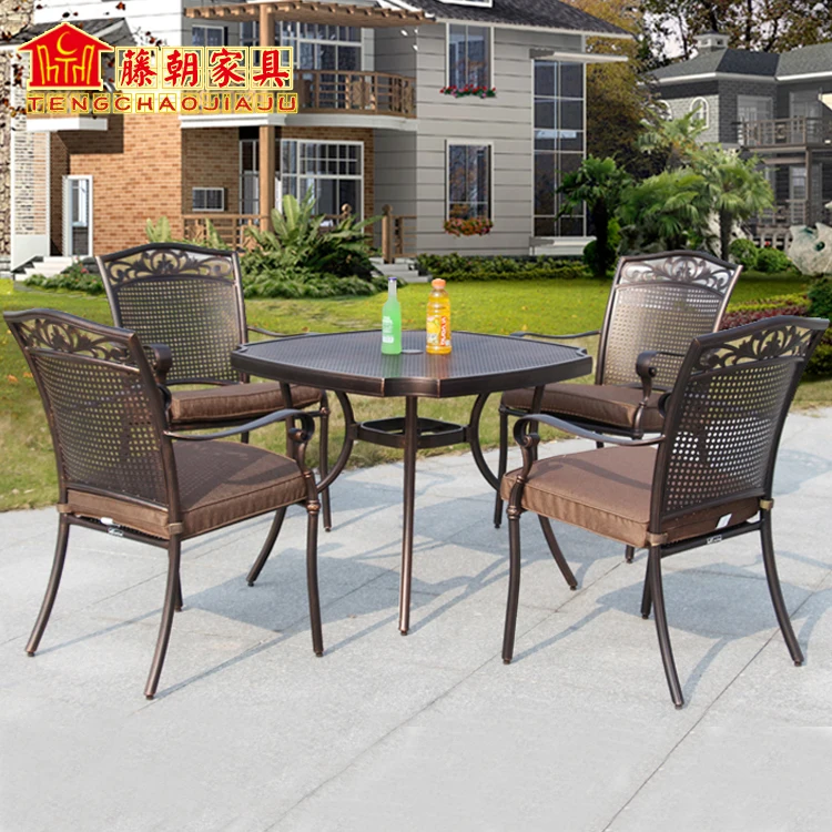 Five Piece Cast Aluminum Outdoor Furniture Garden Patio Table And Five Piece Cast Aluminum Outdoor Furniture Garden Patio Table And Chairs Balcony Leisure Wrought Iron Tables Park In From
