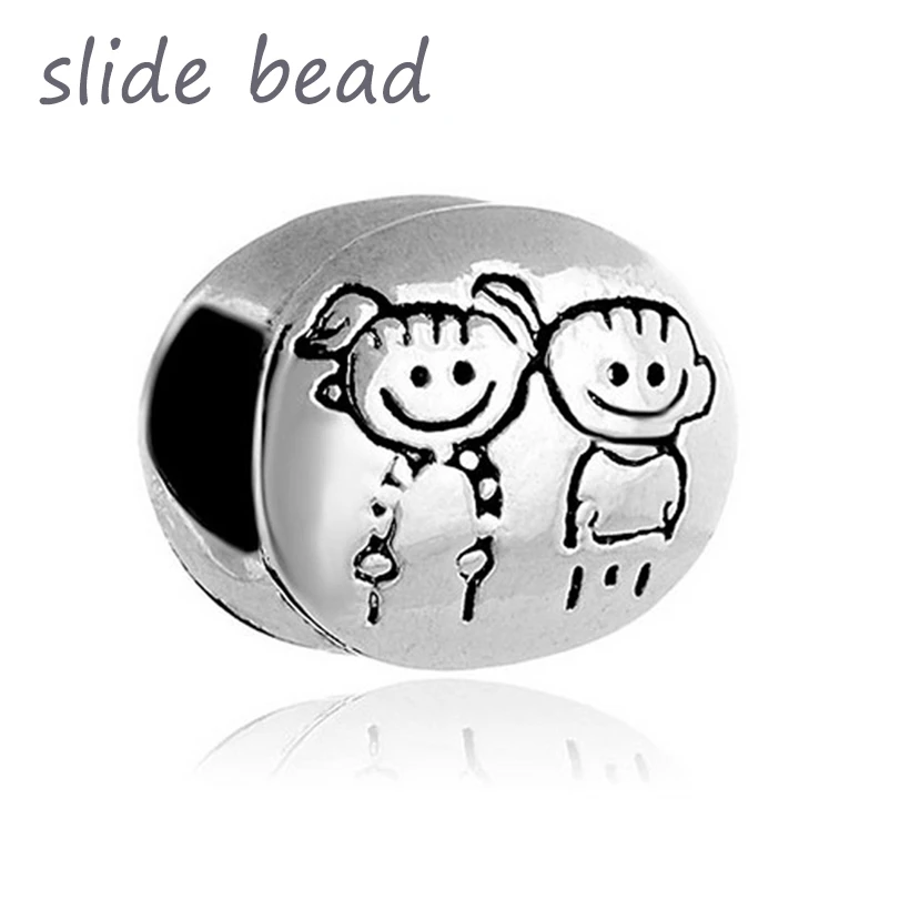 Cuentas deslizantes nuevas, abalorios de la familia hijo e hija Se adapta a Pandora  Charms para pulsera y collares|charm beads|slide beadspandora charm  bracelet - AliExpress