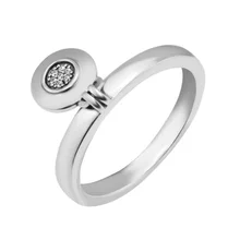 Аутентичные 925 стерлингового серебра-ювелирные кольца для подписи с прозрачным CZ