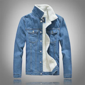 

2019 Fashion Winter Light-Colored Cashmere Denim Jacket Jacket Plus Thicken Chaqueta Hombre Coats Jackets Men Jackets 7102
