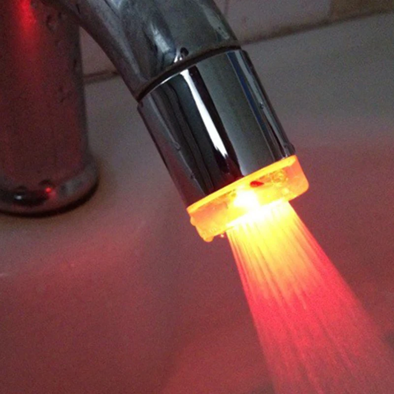 Светодиодный светильник, 3 цвета, меняющий воду, кран, светящийся, для душа, датчик температуры, кухонный, для ванной, рассеиватель воды, аэраторы, водопроводные носики
