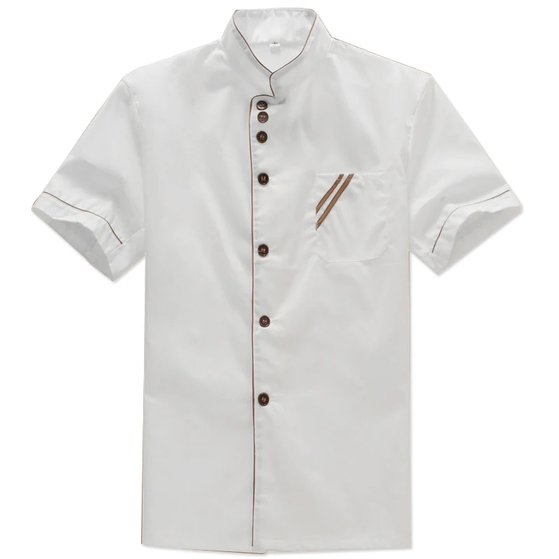 

Chef's Clothing Short Sleeve Summer Restaurant Hotel Chef Cake Pastry Workwear Breathable Khan Cotton Summer Restaurant