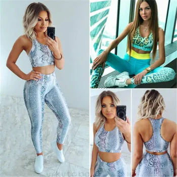 

Women Ladies Work Out Gym Clothes Sets Running Fitness Sportwear Short Slim Sleeveless Tops Long Pants 2019 Summer