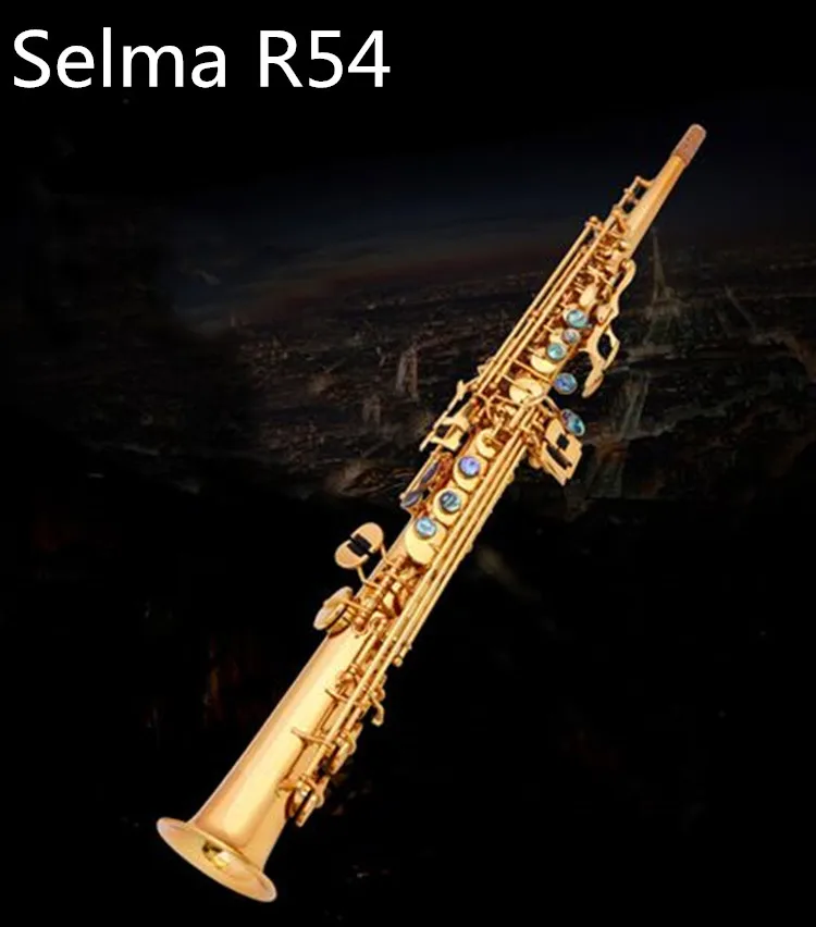 

New high quality Selmer Super Action R54 Series II Soprano Saxophone Gold Lacquer Engrave Professional Level B Flat Sax Case