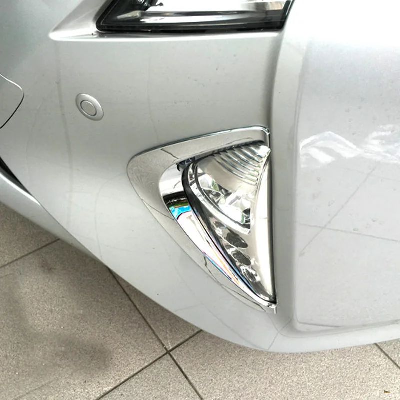 

Free Shipping High Quality ABS Chrome Front Fog lamps cover Trim Fog lamp shade Trim For Toyota Prius