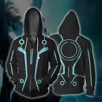 Movie Tron: Legacy 3D Print Hoodies Sweatshirts Cosplay Costumes Hooded Casual Coat Jacket