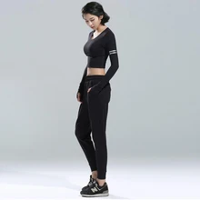 Женский спортивный костюм футболки и Леггинсы Бег Фитнес дышащий быстросохнущие спортивные комплекты для дамы йога одежда для танцев