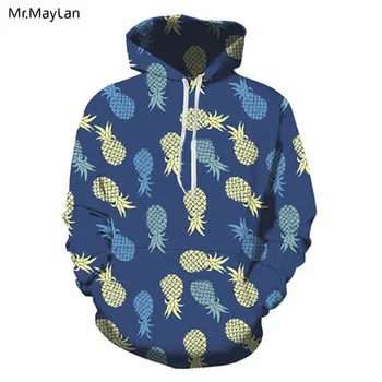 

Hipster Fruits Pineapples 3D Print Jacket Hoodies Men/Women Hiphop Streetwear Hat Sweatshirts Boys Loose Blue Outwear Clothing