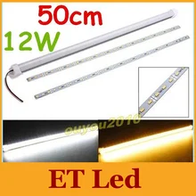 Водонепроницаемый 50 см 12 Вт 5630 36 SMD СВЕТОДИОДНЫЙ негнущаяся Светодиодная лента с прозрачной/Mikly крышкой светодиодный бар свет шкафа теплый/холодный белый 12 В