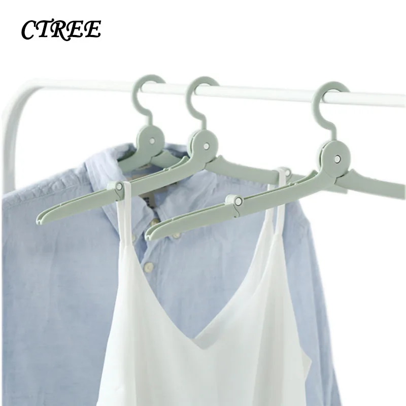

CTREE Multi-Function Mini Folding Hanger Dorm Room Clothes To Dry Hanger Magic Stretch Clothes Hanger Traveling Companion C365