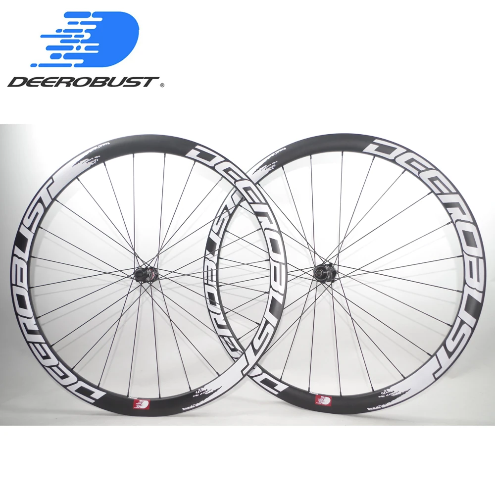 

1099g FLT Center Lock cl 700C 25mm Width U Shaped Tubular Road Disc Brake Cyclocross Carbon Wheels CX Bike Wheelset 24H 28H XDR