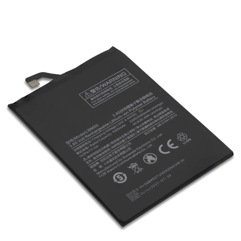 الأصلي BM50 بطارية الهاتف المحمول ل شياو mi mi ماكس 2 القدرة الحقيقية 5200 mAh استبدال بطارية ليثيوم أيون مع أدوات ملصقات