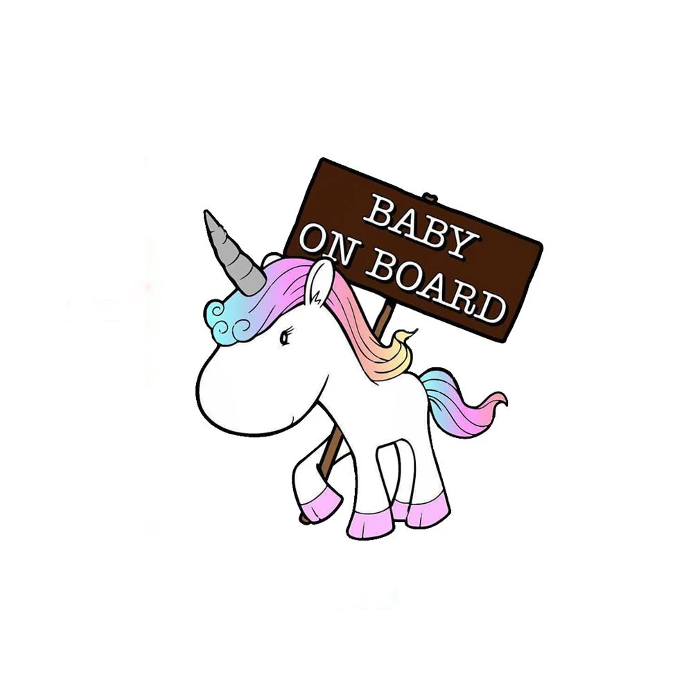 

BABY ON BOARD Lovely Unicorn Car Sticker Styling Cartoon Decals Vinyl Waterproof Car Styling
