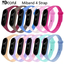 BOORUI для xiaomi mi band 4 ремешок новая модная цветная miband 4 ремешок силиконовый mi band 4 Ремень Замена для xiaomi mi 4 band(China)