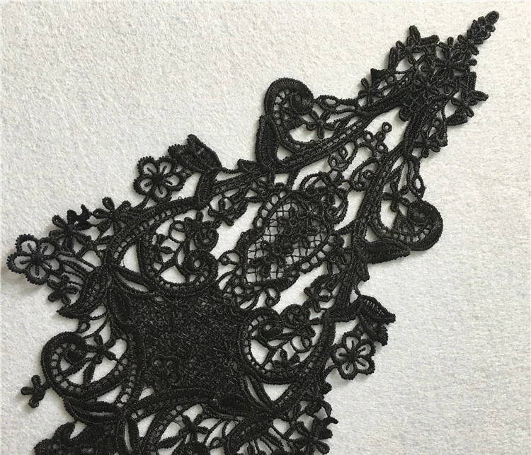 Черная аппликация из белого кружева повязка с цветами леди мотив Venise кружевной отделкой свадебное платье аксессуары для одежды