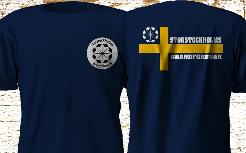 

2019 Fashion New SWEDEN Firefighter STORSTOCKHOLMS BRANDFORSVAR FireFighter Navy TShirt S-3XL Tee shirt