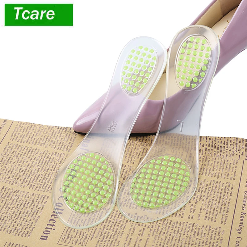 1Pair Foot Care Massage Silicone Insoles Plantar Fasciitis Shoe Inserts