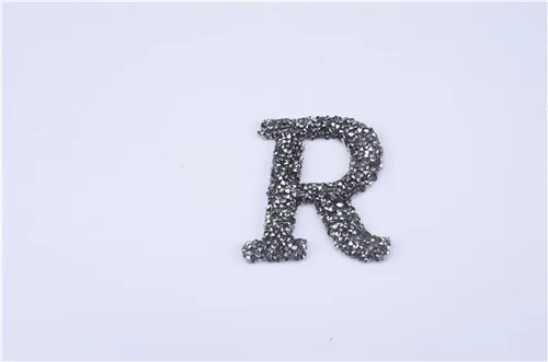 3D алфавитов письма кристалл исправление горный хрусталь мотивы железа на передачи горный хрусталь патчи аппликация для одежды шляпы 10 шт./лот стразы для рукоделия - Цвет: R letter