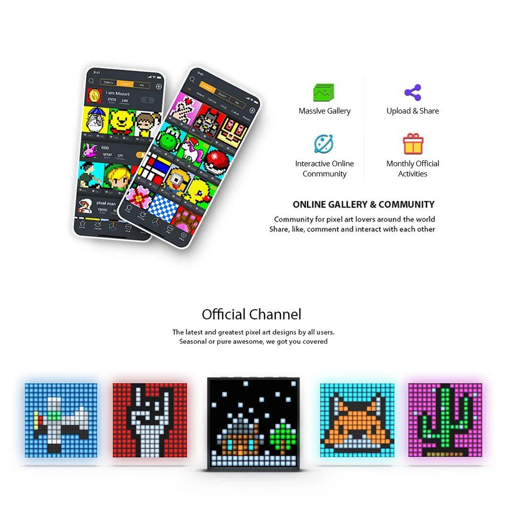 Divoom Timebox Evo Pixel Art Bluetooth динамик портативный беспроводной светодиодный экран