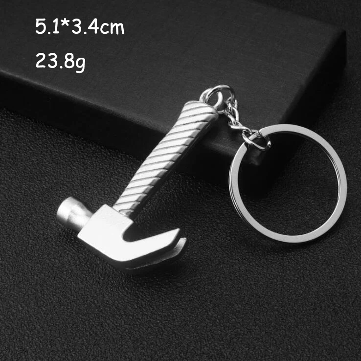 Keychains For Men Car Bag KeyRing Outdoor Combination Tool Portable Mini Utility Pocket Clasp Ruler Hammer Wrench Pliers Shovel - Image 4